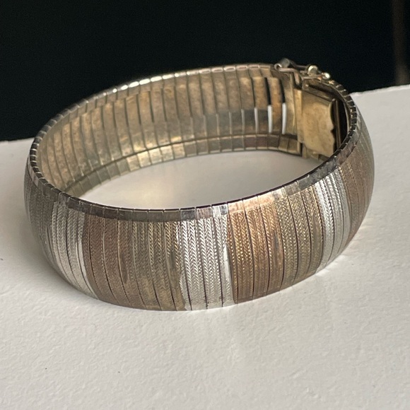 Vintage Sterling silver & gold Milor Italy bracelet cuff - Picture 2 of 16